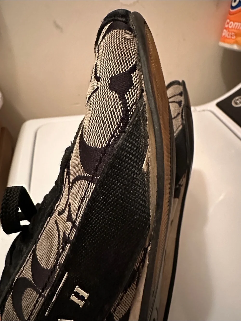 Coach Black and Tan Signature Canvas Sneakers